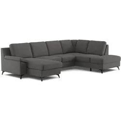 COTTA Wohnlandschaft mit Funktion Boom Stoff Anthracite