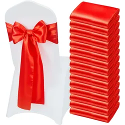 VEVOR Satin-Stuhlschärpen mit Schleifen (275x17 cm) 50 Stk. Stuhlbänder zum Binden, Stuhlbänder für Hochzeiten Partys Bankett Dekorationen Veranstaltungen Bankettstuhlbezüge, Stuhlschleifen Rot