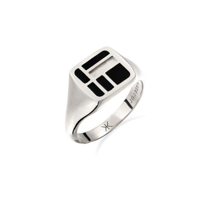 Siegelring KUZZOI "Ring Siegelring 925 Sterling Silber" Gr. 66, silber, Fingerringe, Herren, 66, Silber 925 (Sterlingsilber), Siegelring