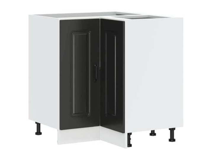 vidaXL Küchen-Eckunterschrank Kalmar Schwarz Holzwerkstoff