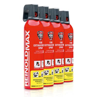 XENOTEC Premium Feuerlöschspray – 4er Set - 750ml – Stopfire – Autofeuerlöscher – REINOLDMAX – wiederverwendbar – geeignet für Fettbrände – 4 x 750g