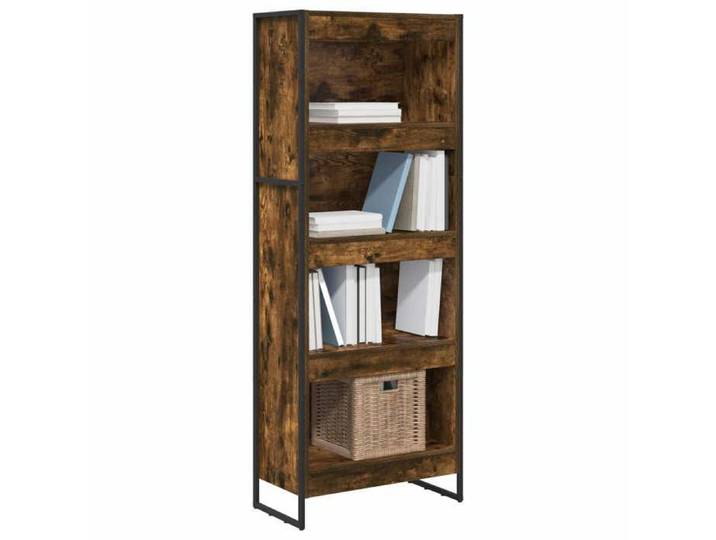 Cabinet DVD/CD - Armoire Livres/Bibliothèque - chêne fumé - 60x30x155cm - Bois d'ingénierie LH661822