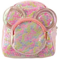Kinderrucksack mit Pailletten Mausohren Rosa 22cm 3L