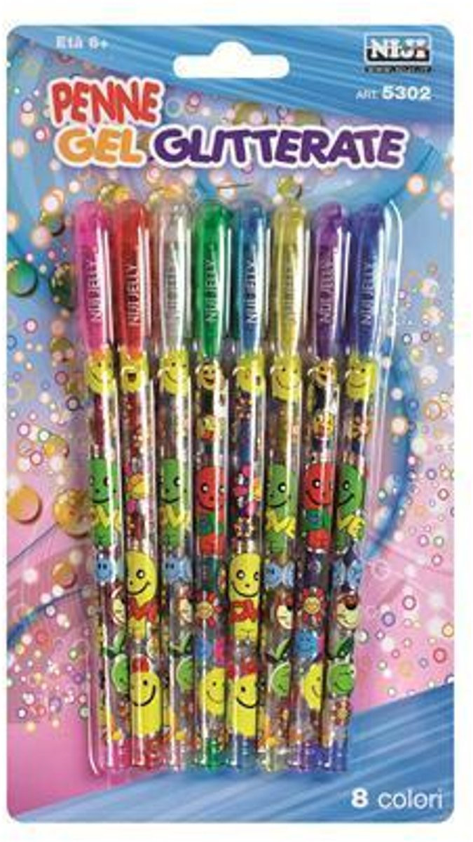 Niji 5302 Afgetopte gelpen Meerkleurig 8 stuks