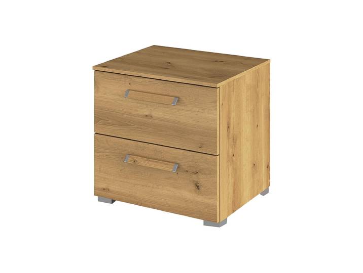 Nachttisch Asteiche 50 x 42 cm Nachtkommode - rauch - EVELYN
