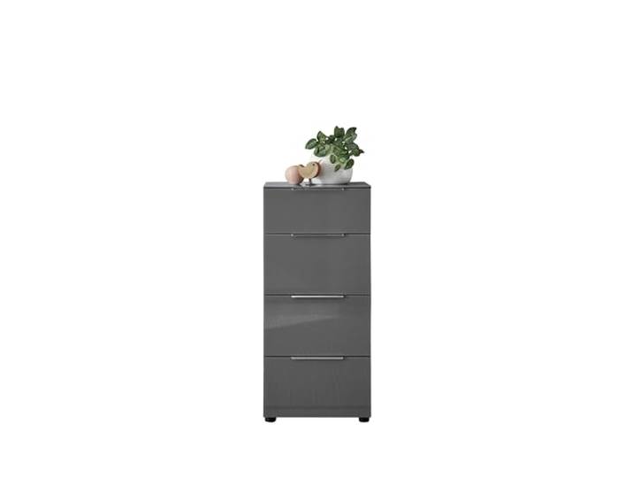 SANTORIN Kommode in Anthrazit mit Glasfront 45 x 99 x 40 cm (B/H/T)