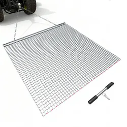 VEVOR Schleppegge, 122x122 cm, Wiesenegge, Wiesenschleppe, Feldegge aus Verzinktem Stahl mit Anhängekette, Anbaugerät für ATVs, UTVs & Traktoren zum Einebnen von Schotterwegen, Fahrspuren & Feldern