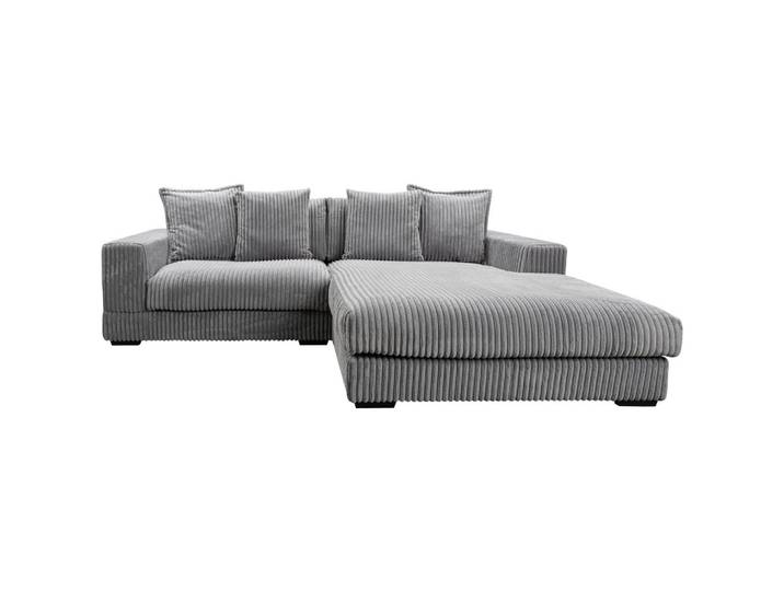Mid.you Ecksofa, Grau, Kunststoff, 4-Sitzer, Füllung: Polyurethan (PUR),Polyurethan (PUR),Polyurethan (Pur), Ottomane rechts, L-Form, 285x195 cm, Made in EU, Wohnzimmer, Sofas & Couches, Wohnlandschaften, Ecksofas