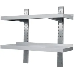 Ristoattrezzature Edelstahl Doppel-Glattwandregal 200x40x7h cm - VS