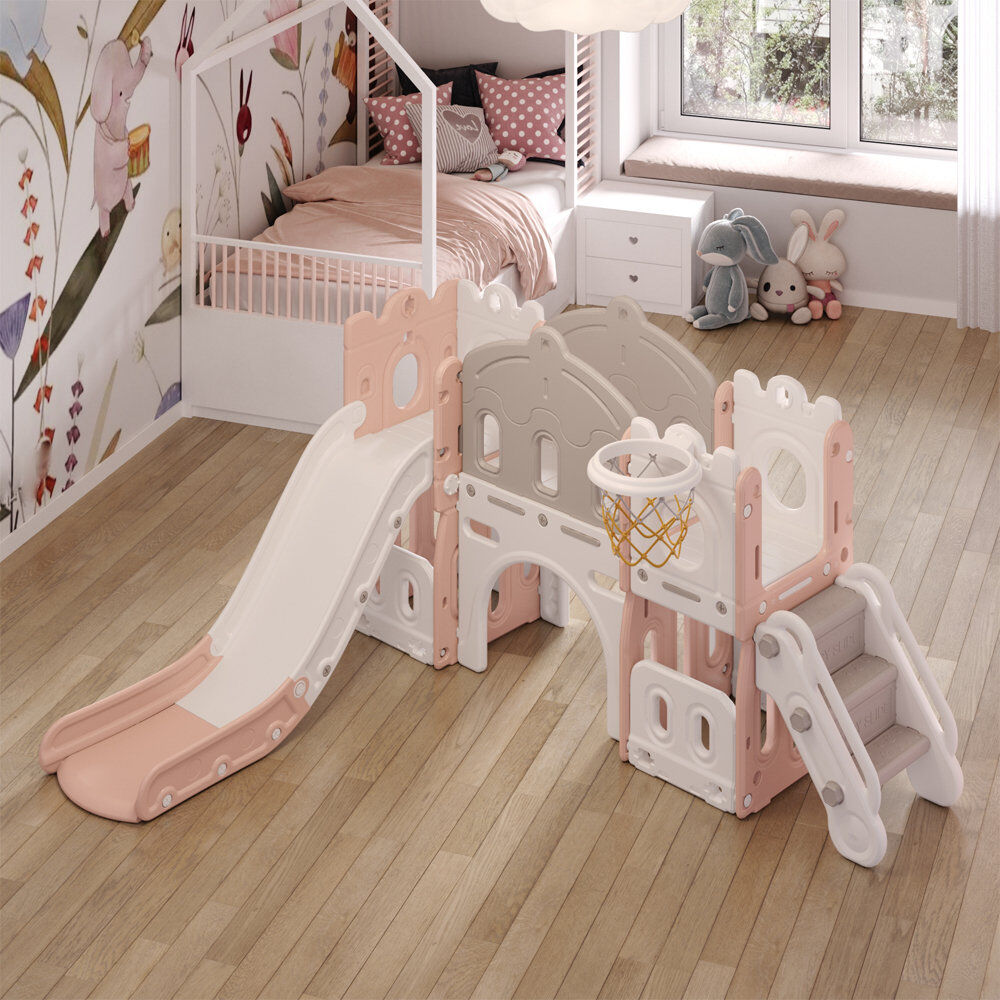 Harriet Bee Indoor Slide Yellow/Black/White 106cm H X 190cm W X 170cm D