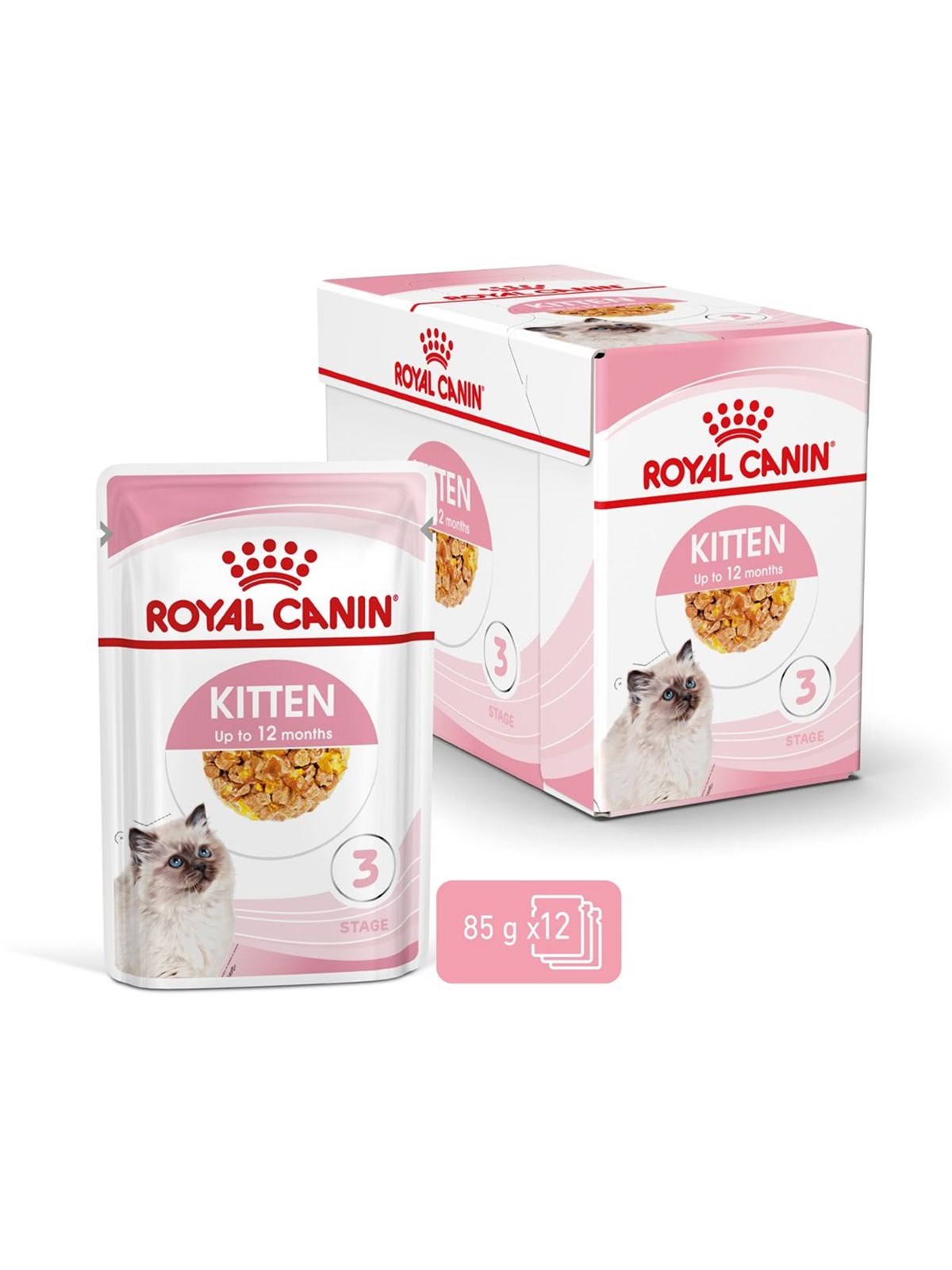 Royal Canin FHN Kitten Instinctive in Gelee - Nassfutter für Kätzchen - 12x85g