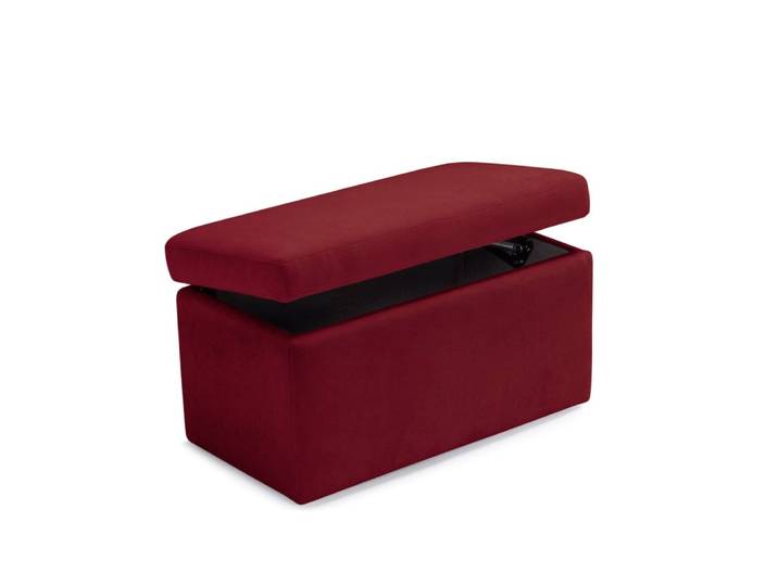 Banc de rangement en tissu chenille bordeaux 80x40 cm