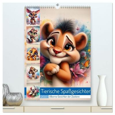 Tierische Spaßgesichter - Alberne Gesichter der Zootiere (hochwertiger Premium Wandkalender 2027 DIN A2 hoch), Kunstdruck in Hochglanz