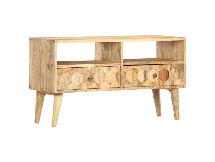 Cabinet rangement Brun - Meuble TV - 90x30x50 cm Bois de manguier solide A15096