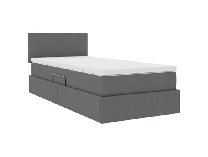 KTHLBRH Boxspringbett dunkelgrau 90 x 190 cm mit Matratze Modernes Design, stabiler Rahmen, einfaches Aufstellen, platzsparend, elegantes Zimmer
