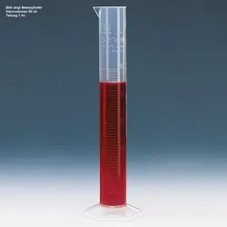 Messzylinder hohe Form erhabene Graduierung 25 ml : 0,5 ml PP 10 Stück