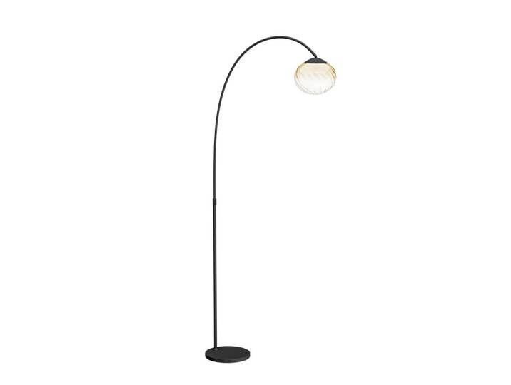 Eglo Led-Stehleuchte, Schwarz, Senfgelb, Metall, Glas, 24x160x92 cm, Lampen & Leuchten, Innenbeleuchtung, Stehlampen, Stehlampen dimmbar
