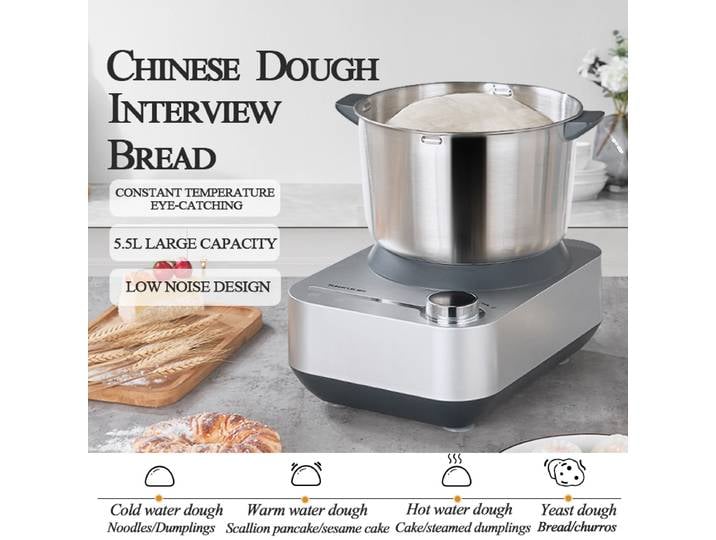 SUNATUR 5.5L/8L Pétrin Électrique Mélangeur Batteur Sur Pied pour la Pâtisserie