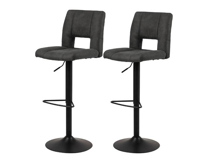 Tabourets de bar Selina (lot de 2) 42 x 115 x 52cm Anthracite