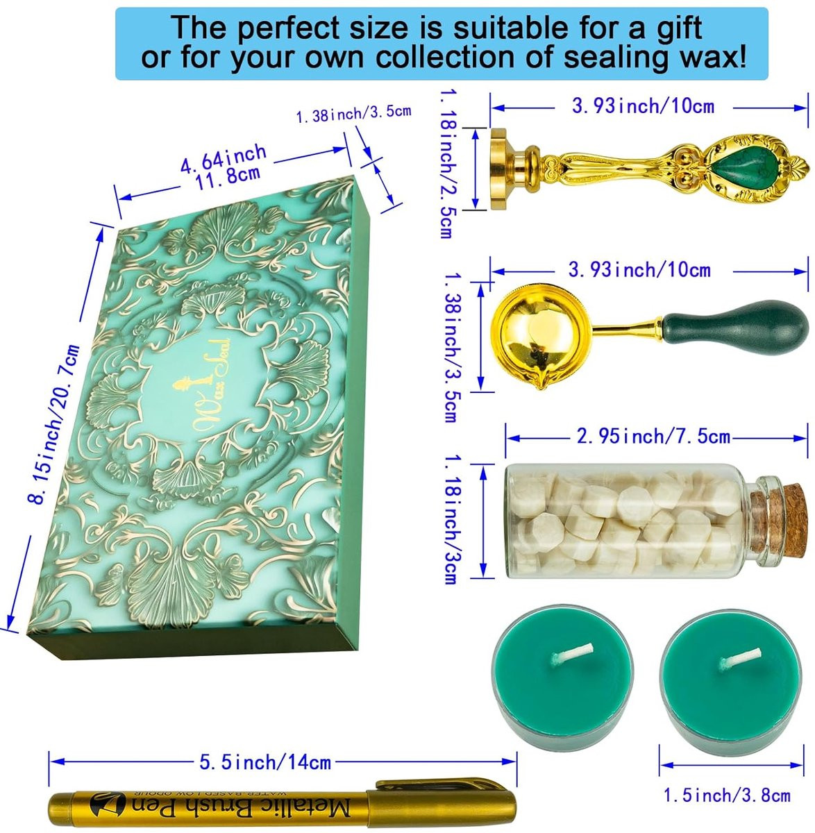 Zegelstempel Set met Alfabet - Koperen Wax Stempels voor Decoratieve Brieven - Diameter: 2,5 cm