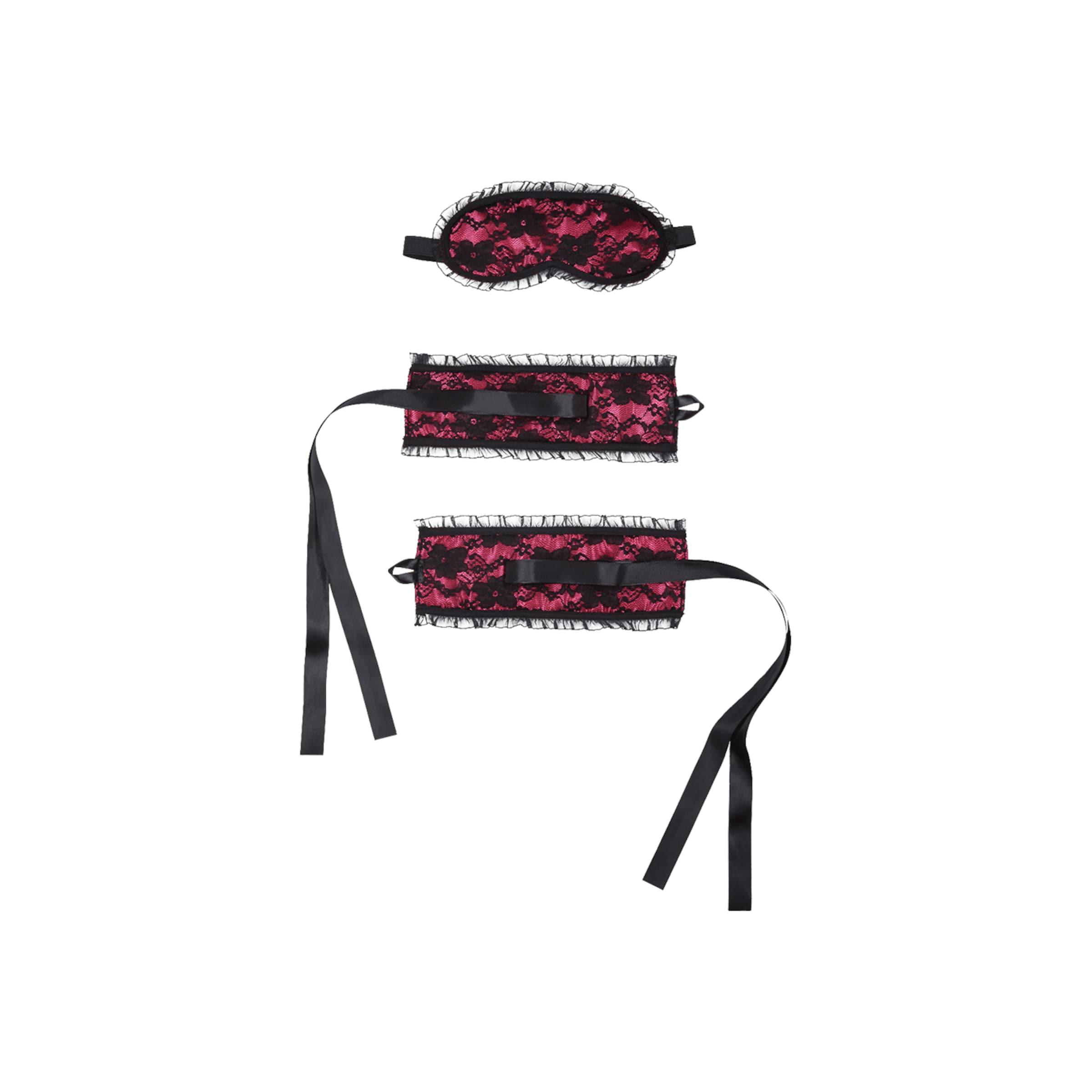 Fesselset mit Augenmaske, 3 Teile