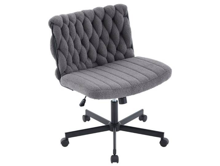 Chaise bureau ergonomique extra large dossier croisé réglable hauteur roulettes 360° pivotante grise home office charge 300 lb
