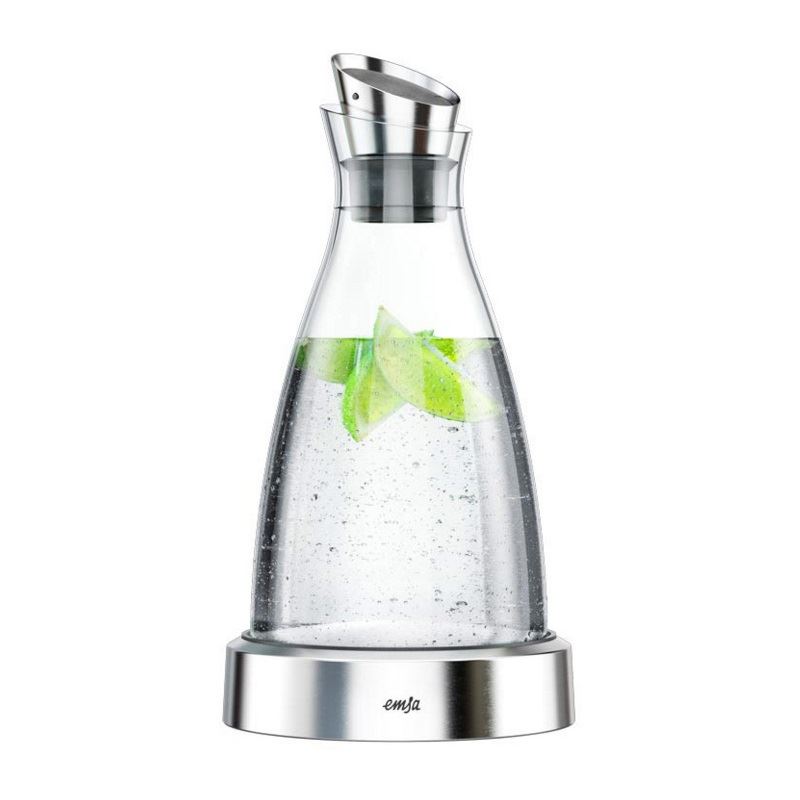 emsa Kühlkaraffe FLOW, 1,0 Liter, Glas/Edelstahl