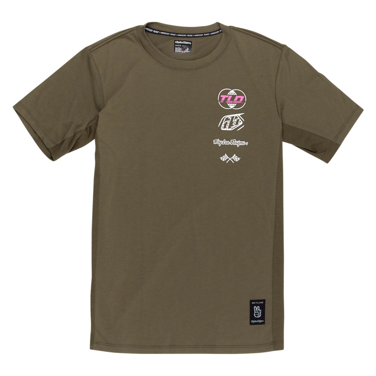 Troy Lee Designs Skyline LS Ride Tee, Worldwide, caper, S (S) (383148002)