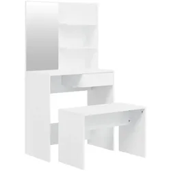 vidaXL Schminktisch-Set Hochglanz-Weiß 74,5x40x141 cm