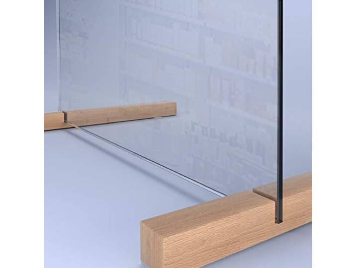 SARAR Spuckschutz aus 8mm echtes SICHERHEITSGLAS - (B) 100 cm x (H) 50 cm Made in Germany - Antibakteriell Hustenschutz Thekenaufsatz Niesschutz Spritzschutz Virenschutz ESG F1