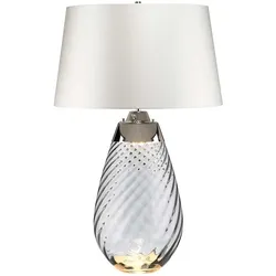 Elstead Lighting, Tischlampe, Lena Tischleuchte E27 74cm Rauchgetöntes Glas, Off-White Farbton Grauweiss (620 lm, E27)