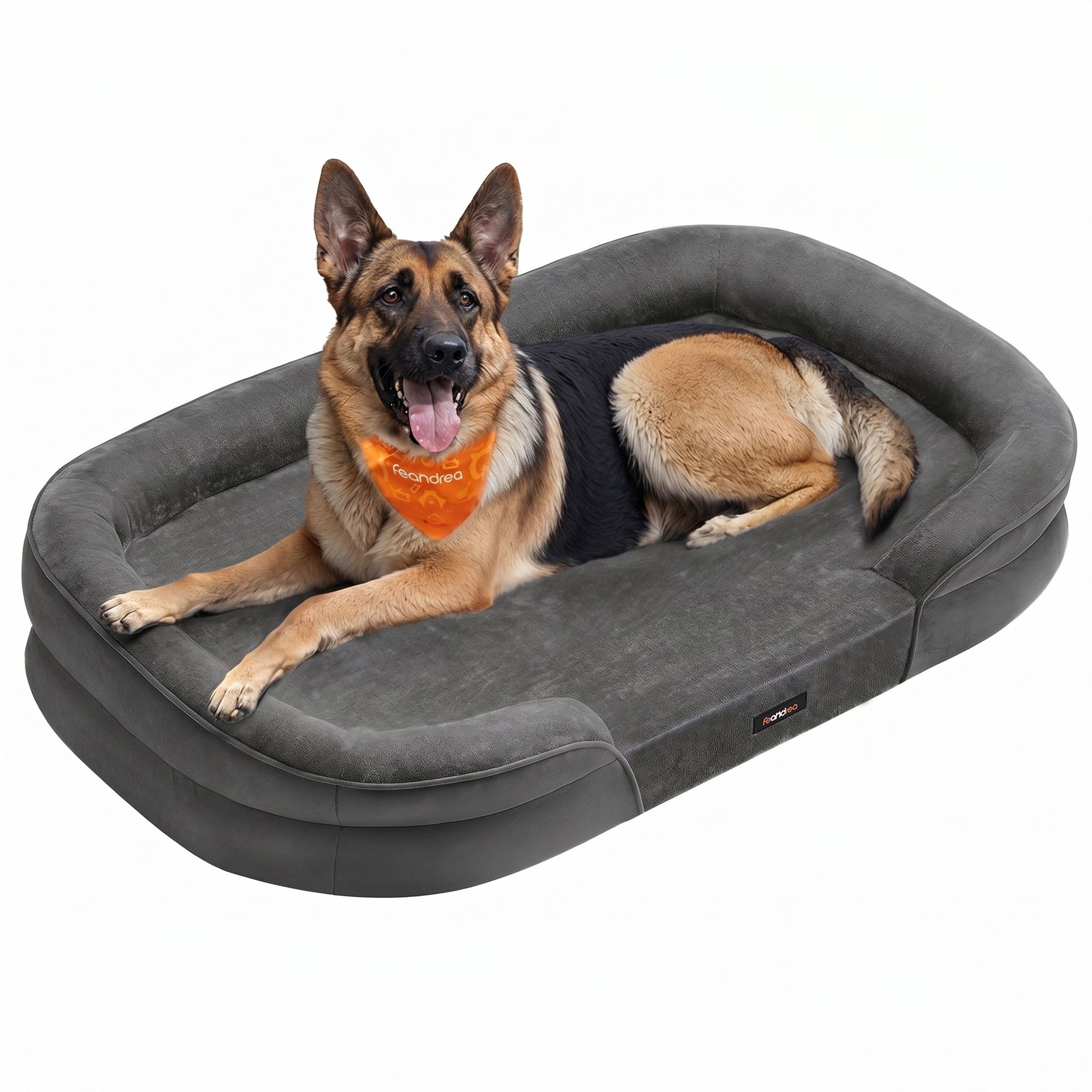 Feandrea Orthopädisches Hundebett 122 x 85 x 18 cm mit erhöhten Rändern PGW284GN01