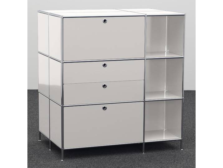 Highboard System4 114.0 x 77.0 cm, Hellgrau, Neu - Ideal für zeitloses Design