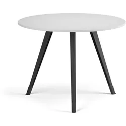 Couchtisch PRIMO ZEN, Durchmesser 100 cm, schwarzes Metallgestell, weiß