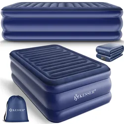 KESSER® Aufblasbare Matratze Luftbett mit eingebauter elektrischer Pumpe integrierte erhöhte aufblasbare Matratze für Übernachtungsgäste mit Aufbewahrungstasche
