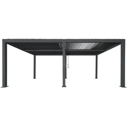 Proregal Carport | HxBxT 220x583x301 cm | 11cm-Aluminium-Gestell | Regenrinne sturmfest | 3x6m | Anthrazit | Autoüberdachung Garage Unterstand