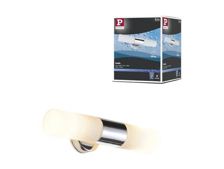 Paulmann 70350 WallCeiling Lenia IP44 max.2x20W E14 Chrom/Opak 230V Metall/Glas Spiegelleuchte Spiegellampe Wandleuchte 703.50