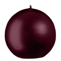 Kopschitz Kerzen Kugelkerzen Metallic Glanz Rotbraun Burgundy Ø 70 mm, 6 Stück