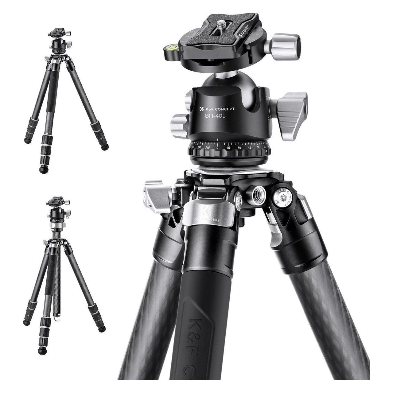 K&F Concept Concept Heavy Duty Tripod X284C2 Carbon 157cm (Carbon) (KF-09.107)