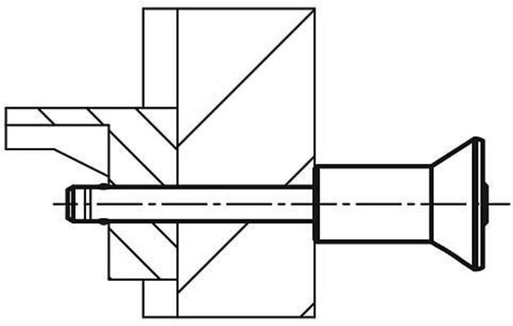 KIPP Kugelsperrbolzen mit Pilzgriff D1=12 L=45 Edelstahl 1.4542 (K0791.13512045)
