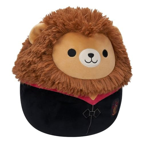 Squishmallows Harry Potter Gryffindor leeuw in Zweinstein gewaad, 25 cm, officieel Jazwares pluche knuffeldier