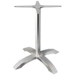 Bolero Tischfuß Mit Fußkreuz Gebürstetes Aluminium 68Cm Hoch