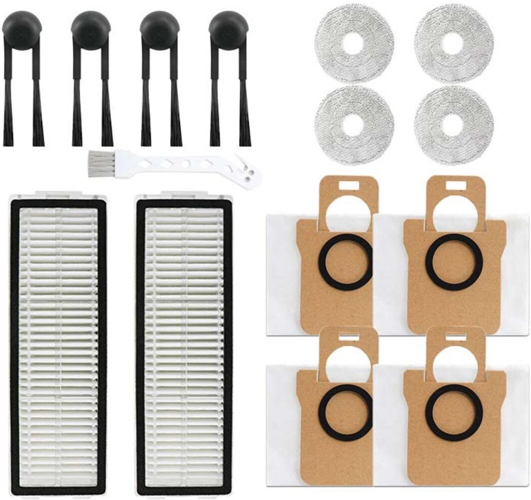 INF Kit de remplacement pour aspirateur robot compatible avec Xiaomi Mijia M40S - brosses latérales, filtres, chiffons, sacs à