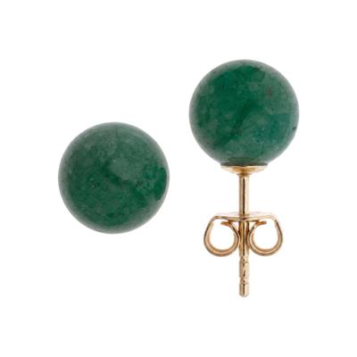 Paar Ohrstecker JOBO "Ohrringe mit Aventurin", gold (gelbgold 333), Ohrringe, Damen, 8mm, Gelbgold 333, 333 Gold