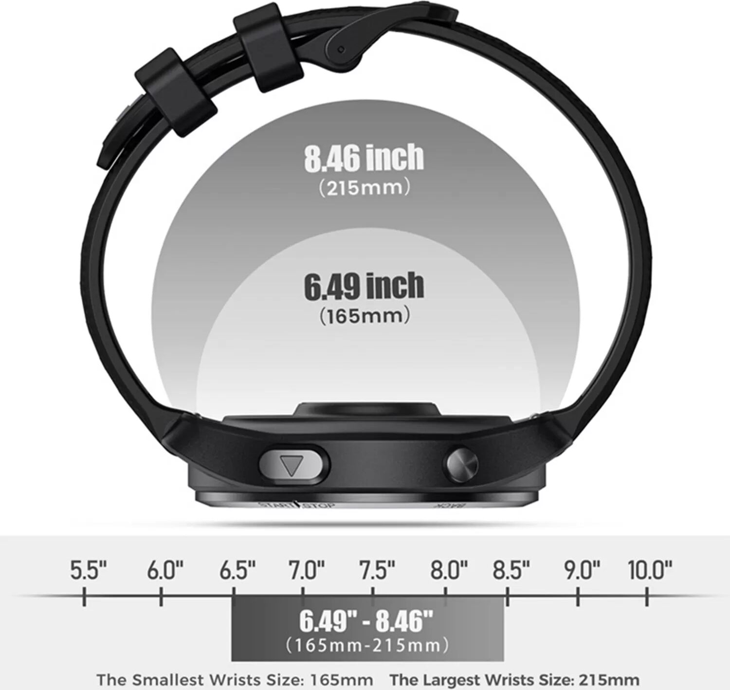 INF Silikon-Uhrenarmband Schwarz+Grau