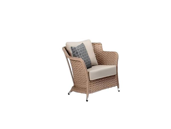 Xlmoebel Sessel Beiger Rattan-Sessel im Lounge-Stil mit weichen Polstern (Sessel), Hergestellt in Europa