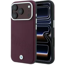 BMW Etui Sign Inclined Deboss Letters MagSafe do iPhone 18 Pro Max / 17 Pro Max bordowy (Apple iPhone 17 Pro Max, Apple iPhone 18 Pro Max), Smartphone Hülle, Rot