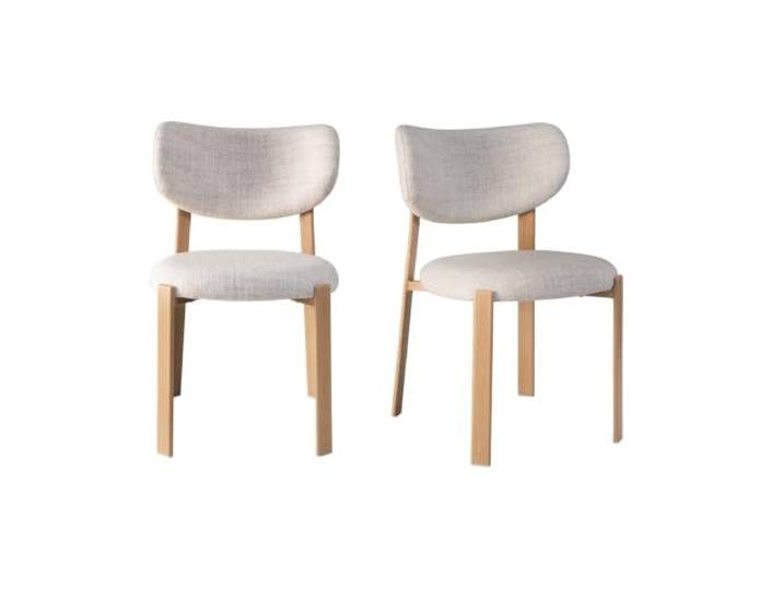 Calicosy Oslo 2 Stühle aus Stoff und Füße mit Holzdekor, Höhe 77 cm
