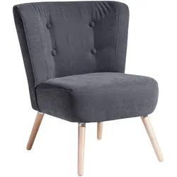 SESSEL Kassi Bezug Veloursstoff Buche natur / anthrazit