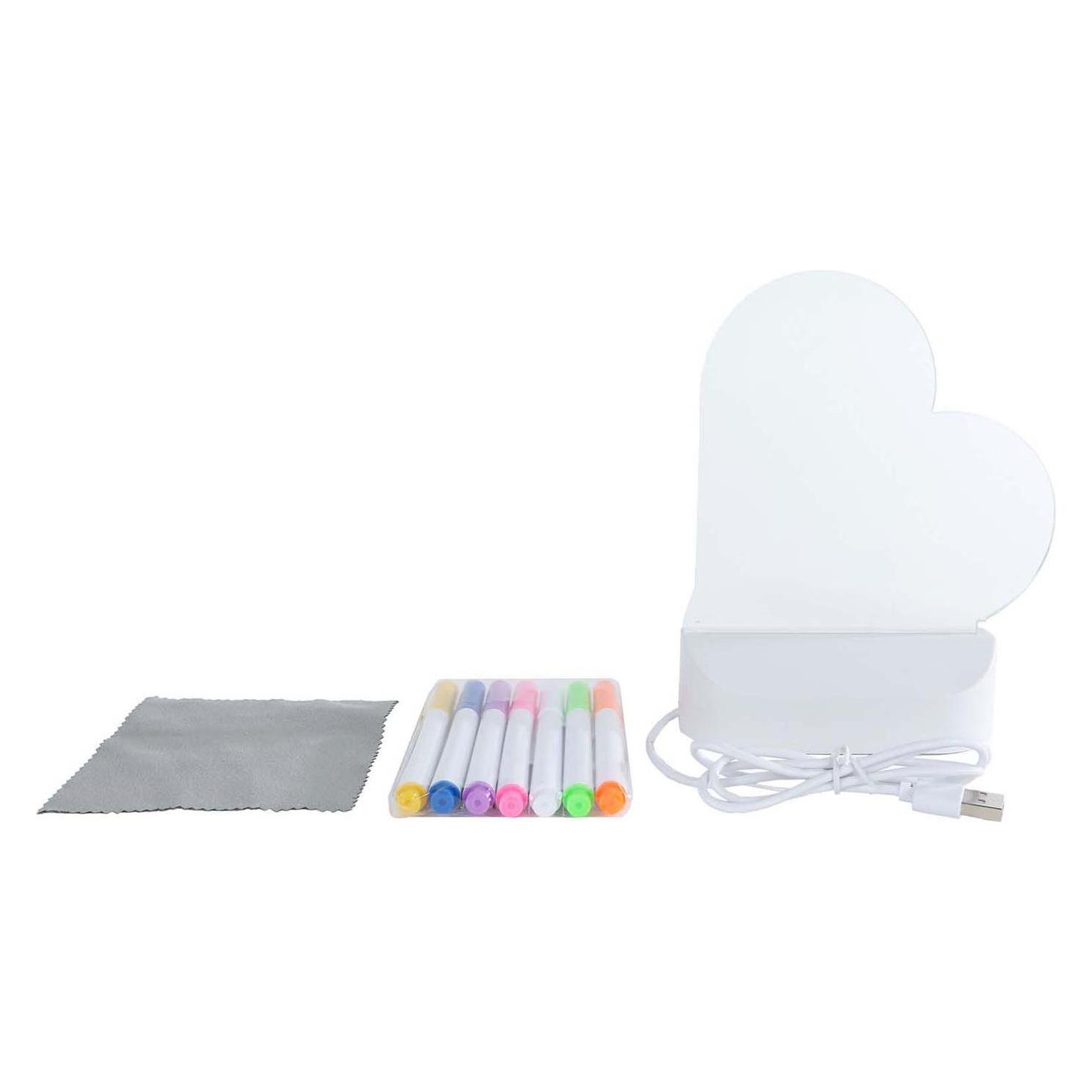 Glamour Light Board Herz mit USB-Anschluss und 7 Markern, 16cm (59871777)